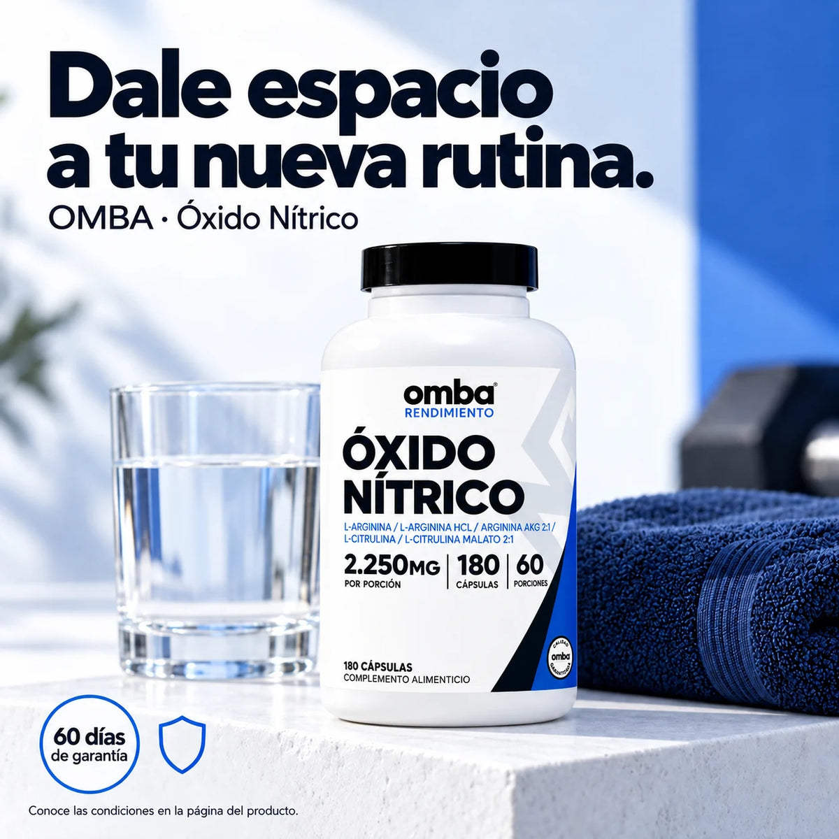 OMBA Óxido Nítrico · Garantía de 60 días