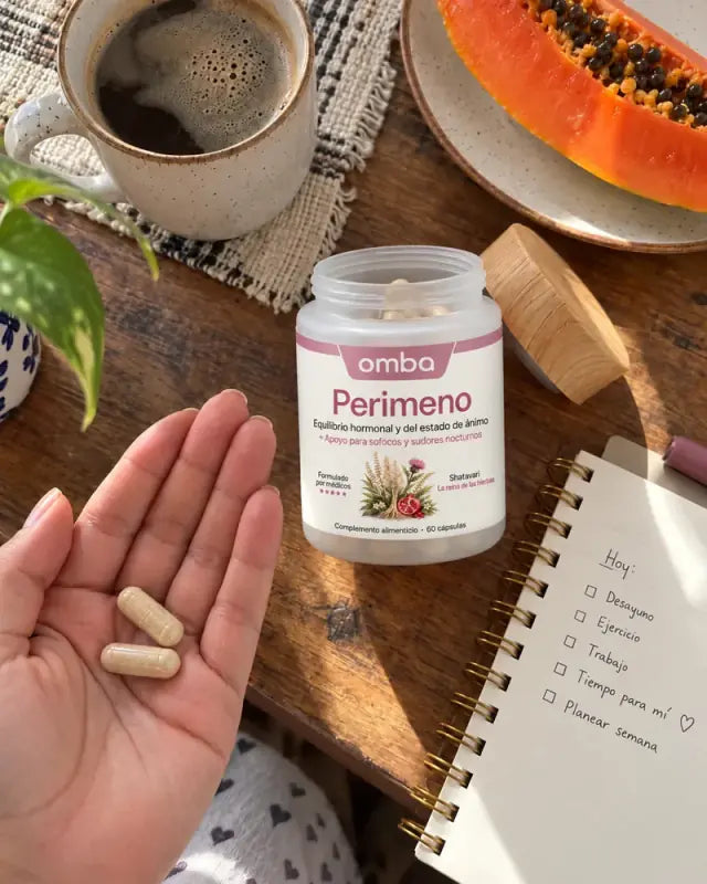 Desayuno con dos cápsulas de OMBA Perimeno